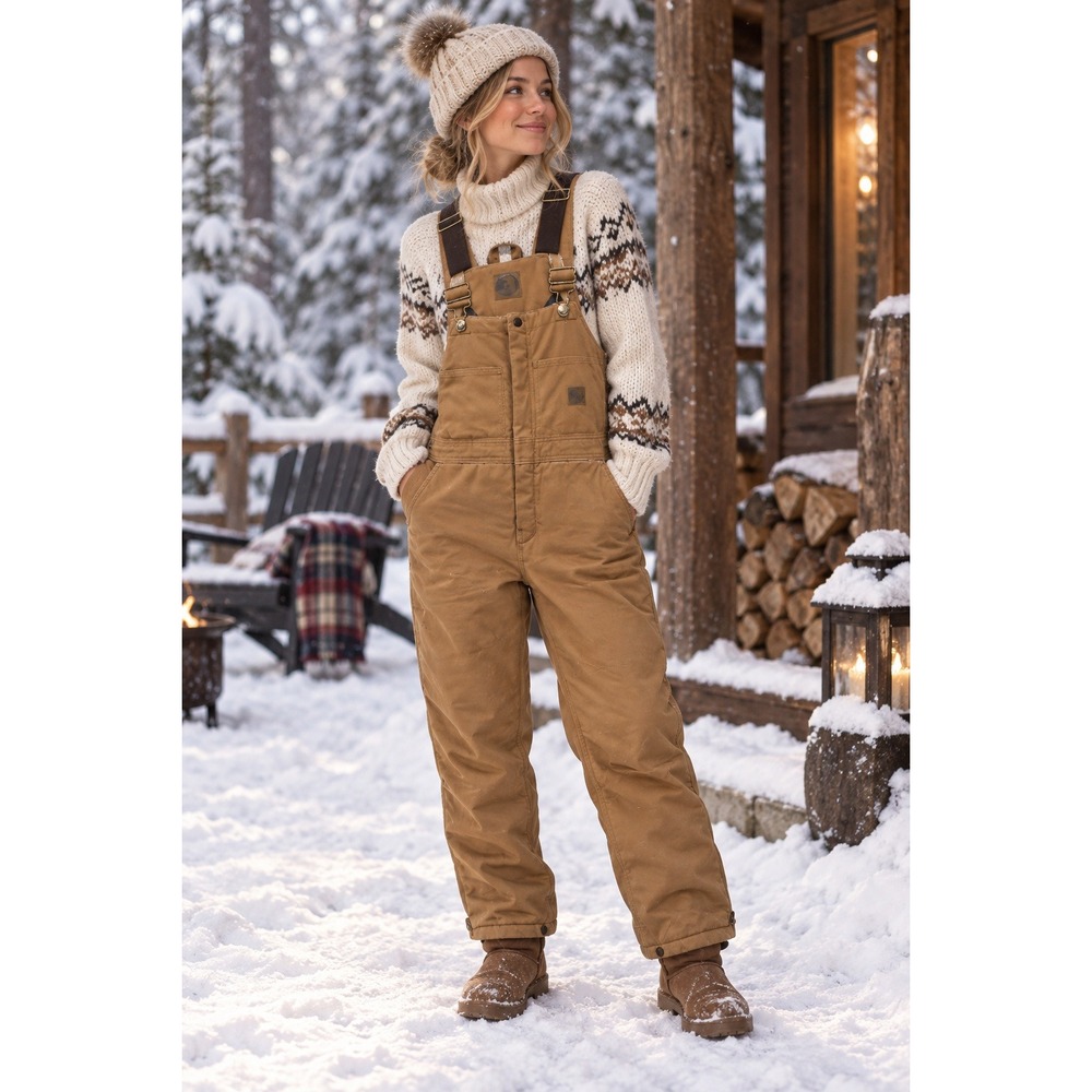 BERNE Youth Medium 10-12 / *Women's XS Brown Duck Insulated Bib Overalls